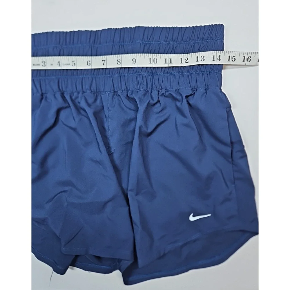 Nike Dri-FIT Womens Blue High Rise Lined Training Shorts Pockets Size Medium NWT - Picture 8 of 10